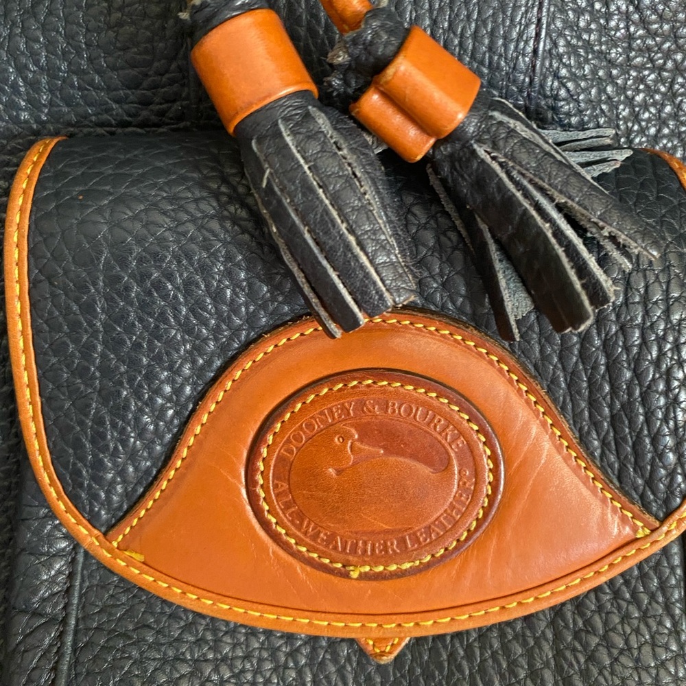 Dooney & Bourke Tan and Blue Backpack